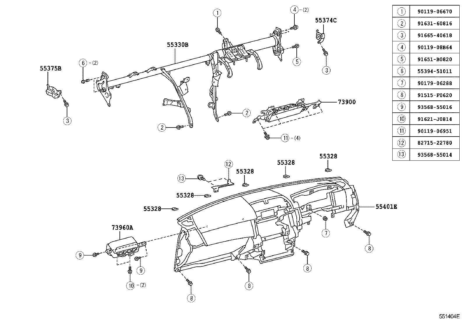 55405-22370 PANEL SUB-ASSY, INSTRUMENT CLUSTER FINISH, CENTER product image