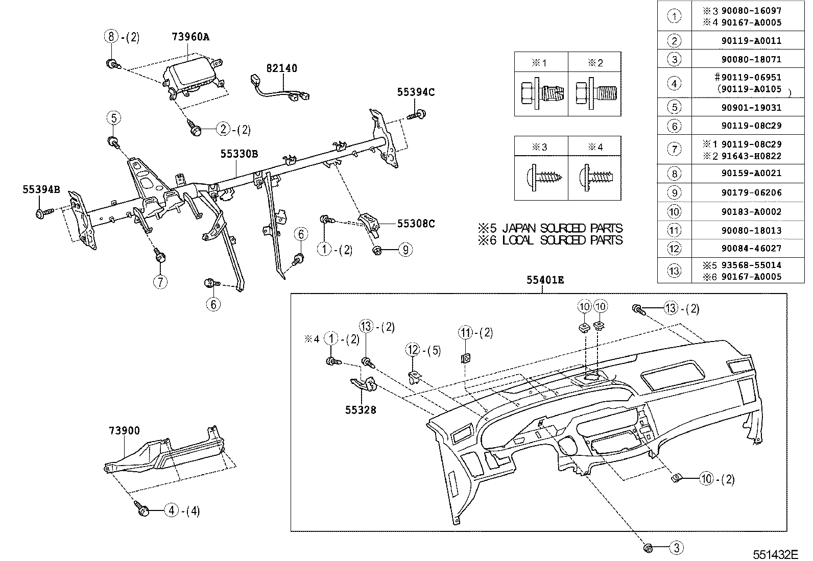 55405-07010 PANEL SUB-ASSY, INSTRUMENT CLUSTER FINISH, CENTER product image
