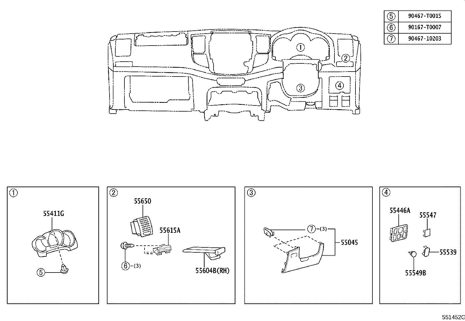 55355-0K010 CUSHION, INSTRUMENT PANEL, NO.1 product image