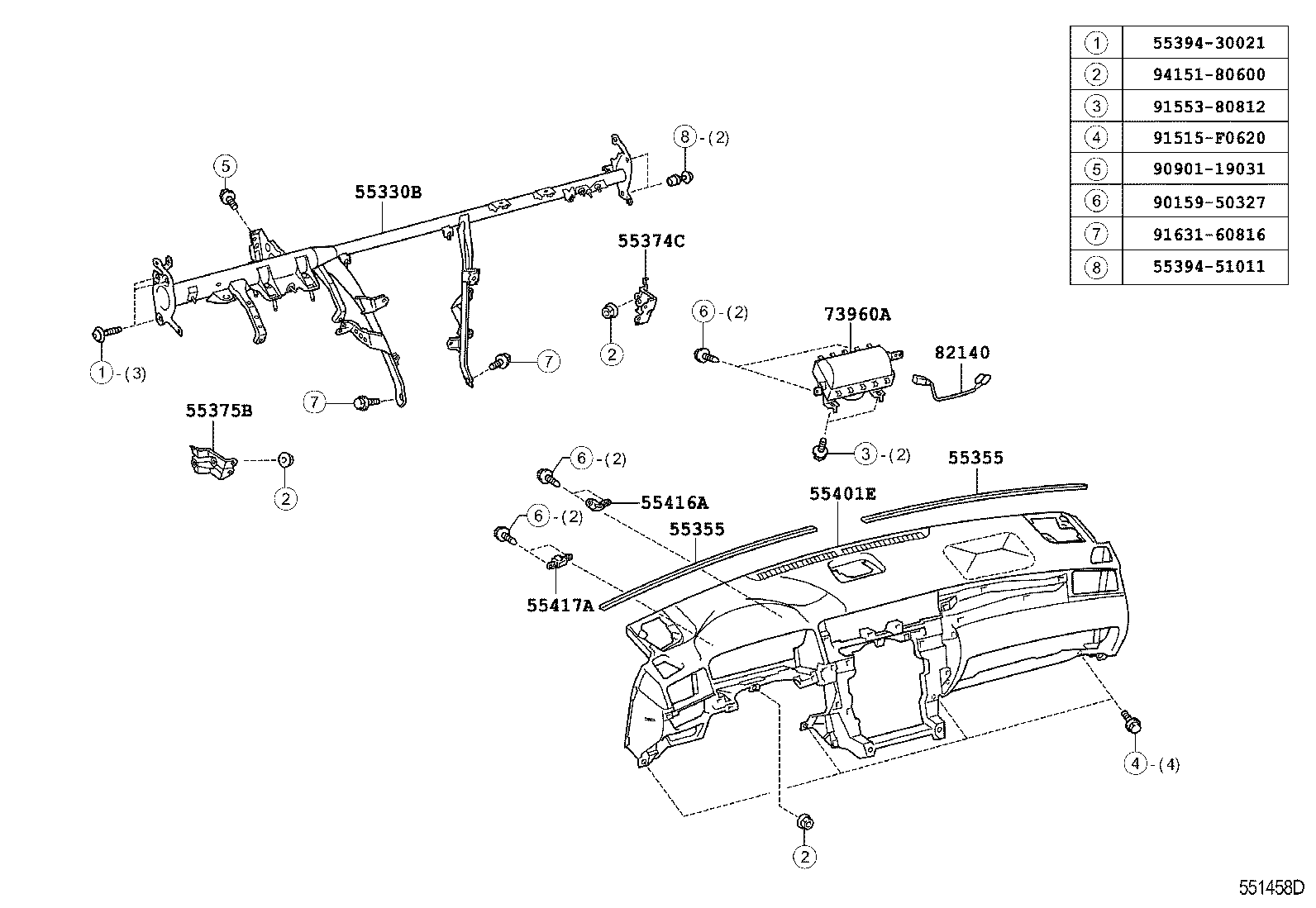 55375-0N010 BRACKET, INSTRUMENT PANEL LOWER MOUNTING, NO.2 product image