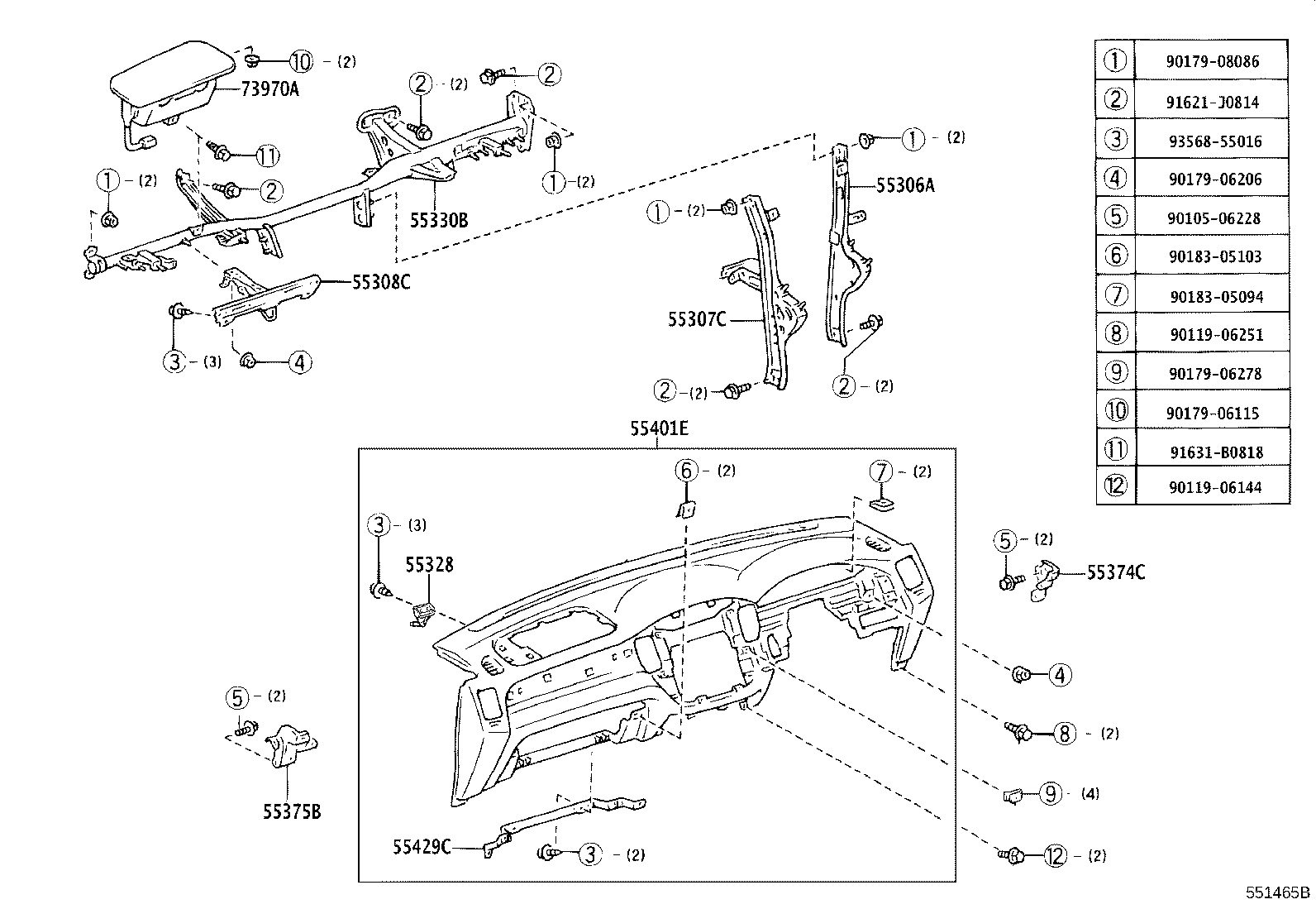 55330-48141 REINFORCEMENT ASSY, INSTRUMENT PANEL product image