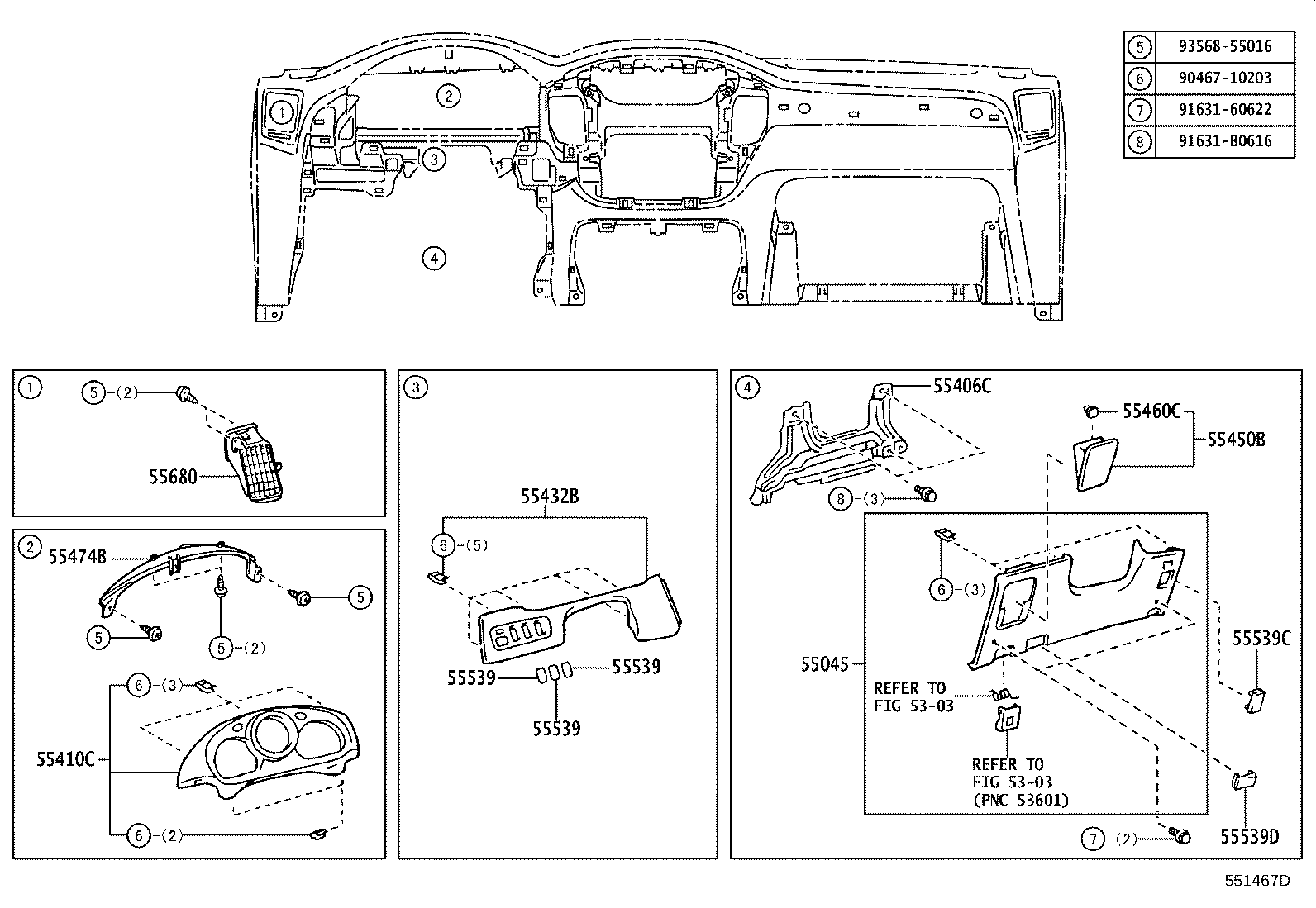 55330-48151 REINFORCEMENT ASSY, INSTRUMENT PANEL product image