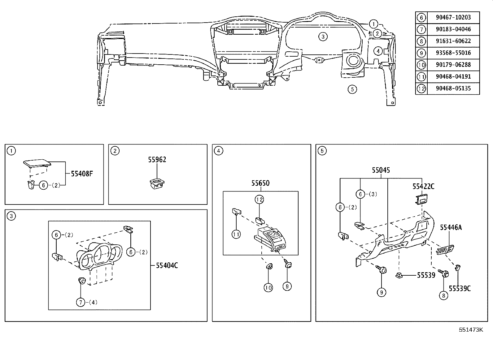 55432-48200 PANEL, INSTRUMENT PANEL FINISH, LOWER product image