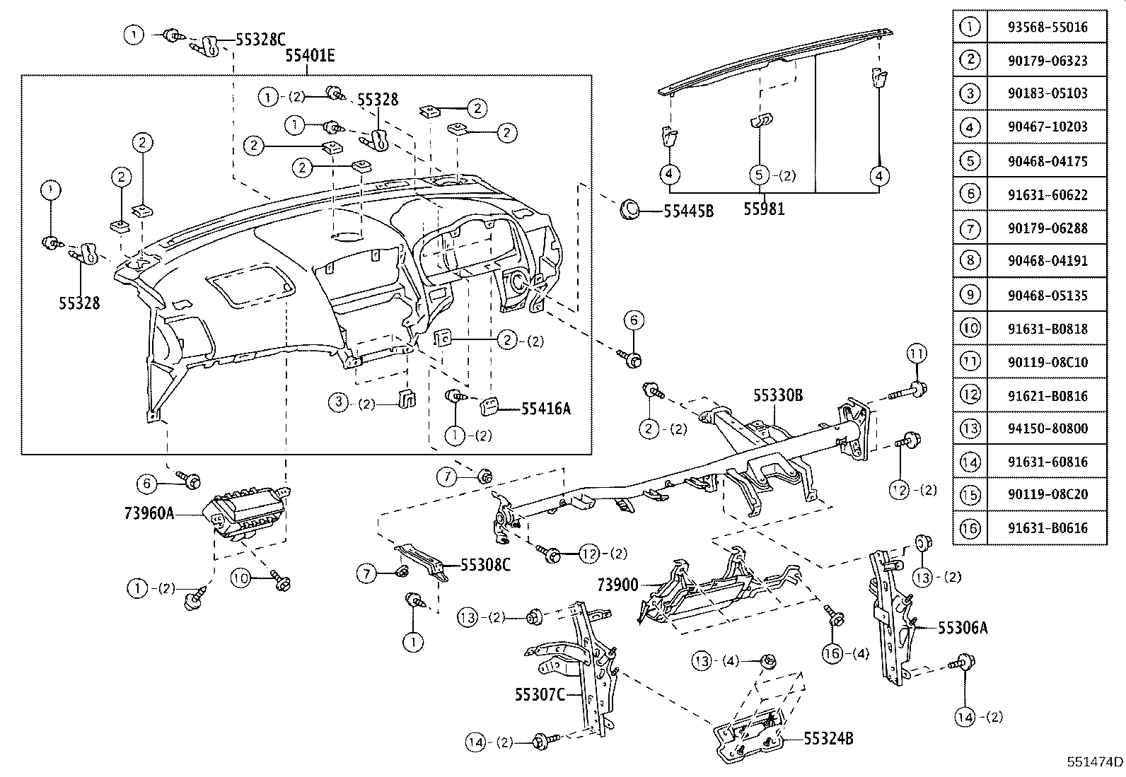 55432-48220 PANEL, INSTRUMENT PANEL FINISH, LOWER product image
