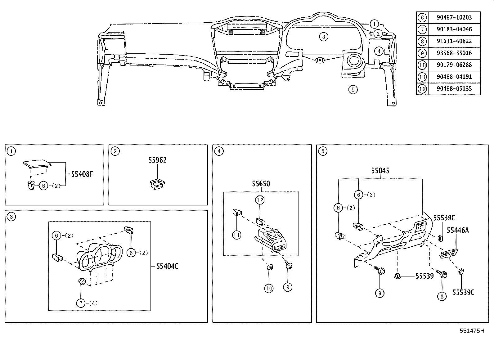 55432-48220 PANEL, INSTRUMENT PANEL FINISH, LOWER product image