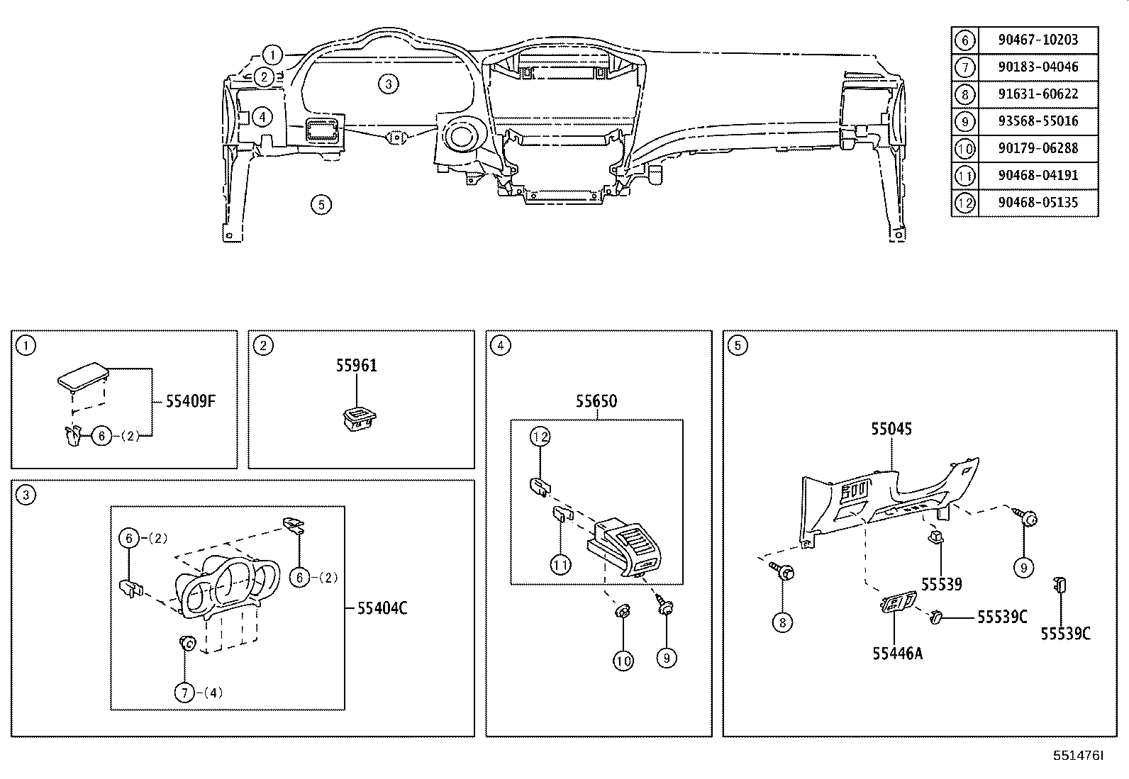 55432-48220 PANEL, INSTRUMENT PANEL FINISH, LOWER product image