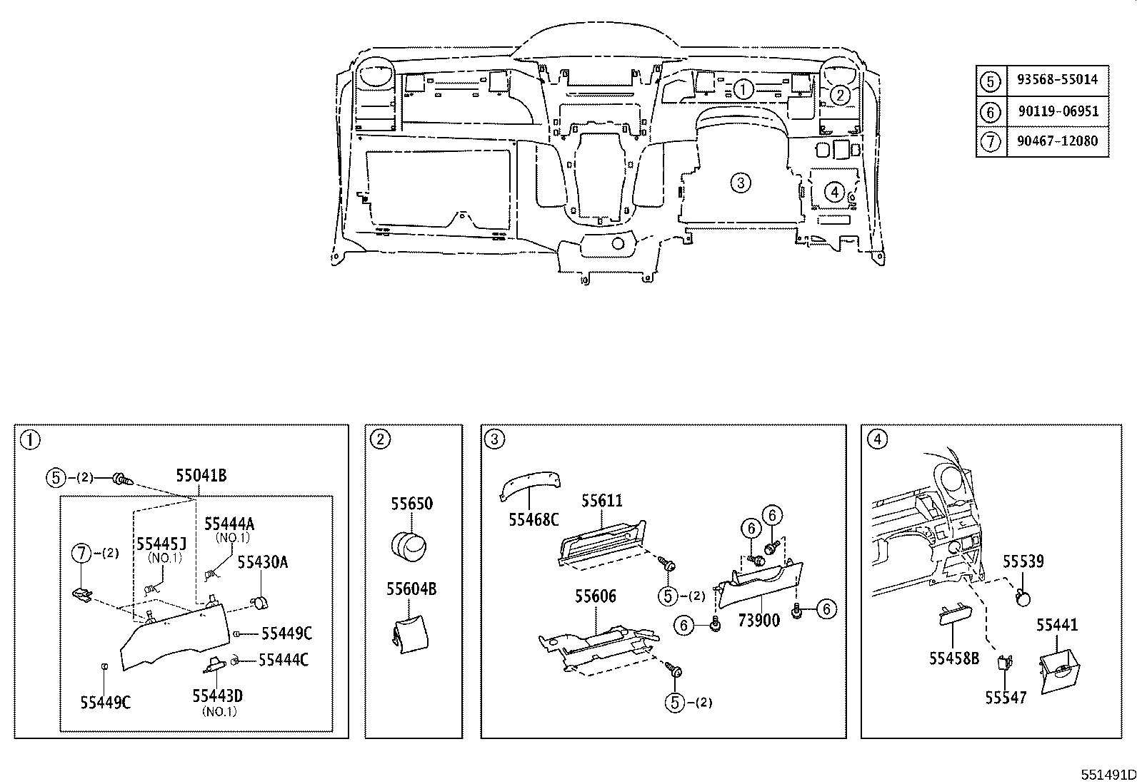 55359-52080 CUSHION, INSTRUMENT PANEL, NO.5 product image