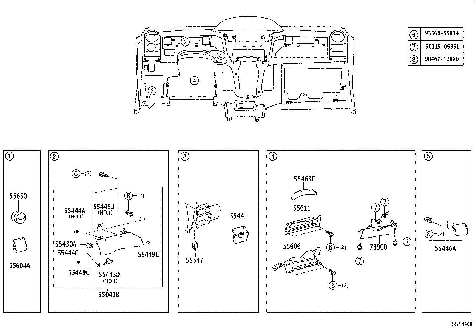 55359-52080 CUSHION, INSTRUMENT PANEL, NO.5 product image