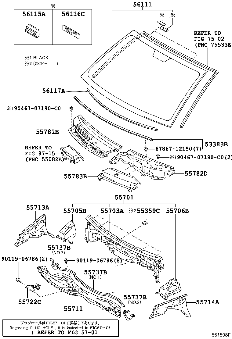 Toyota 55783-52180 LOUVER, COWL TOP VENTILATOR, CENTER NO.1