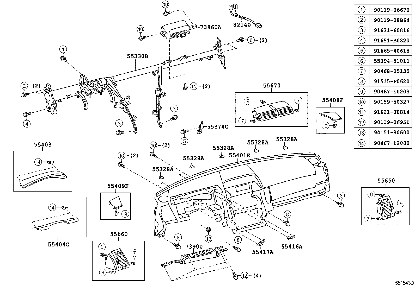 55405-0P010 PANEL SUB-ASSY, INSTRUMENT CLUSTER FINISH, CENTER product image