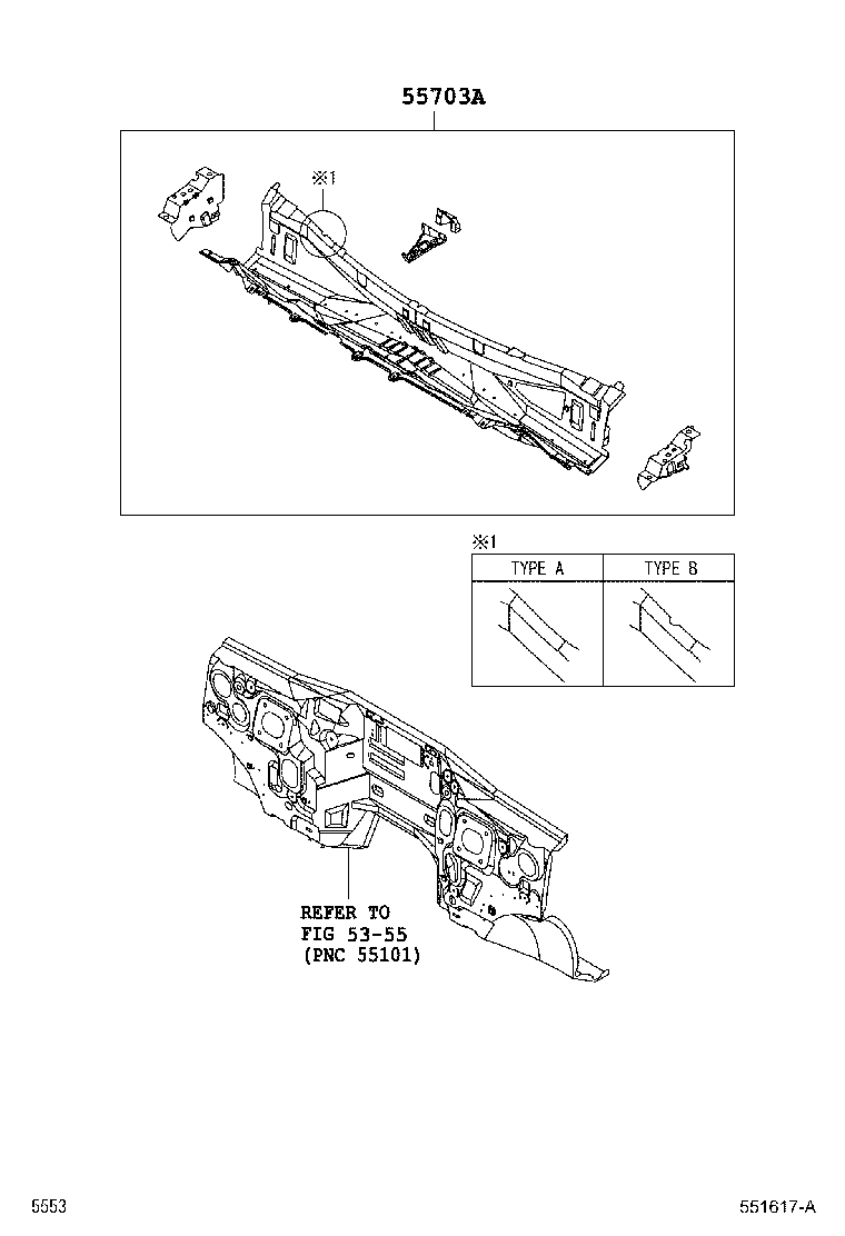 53383-B4011 SEAL, HOOD TO COWL TOP product image