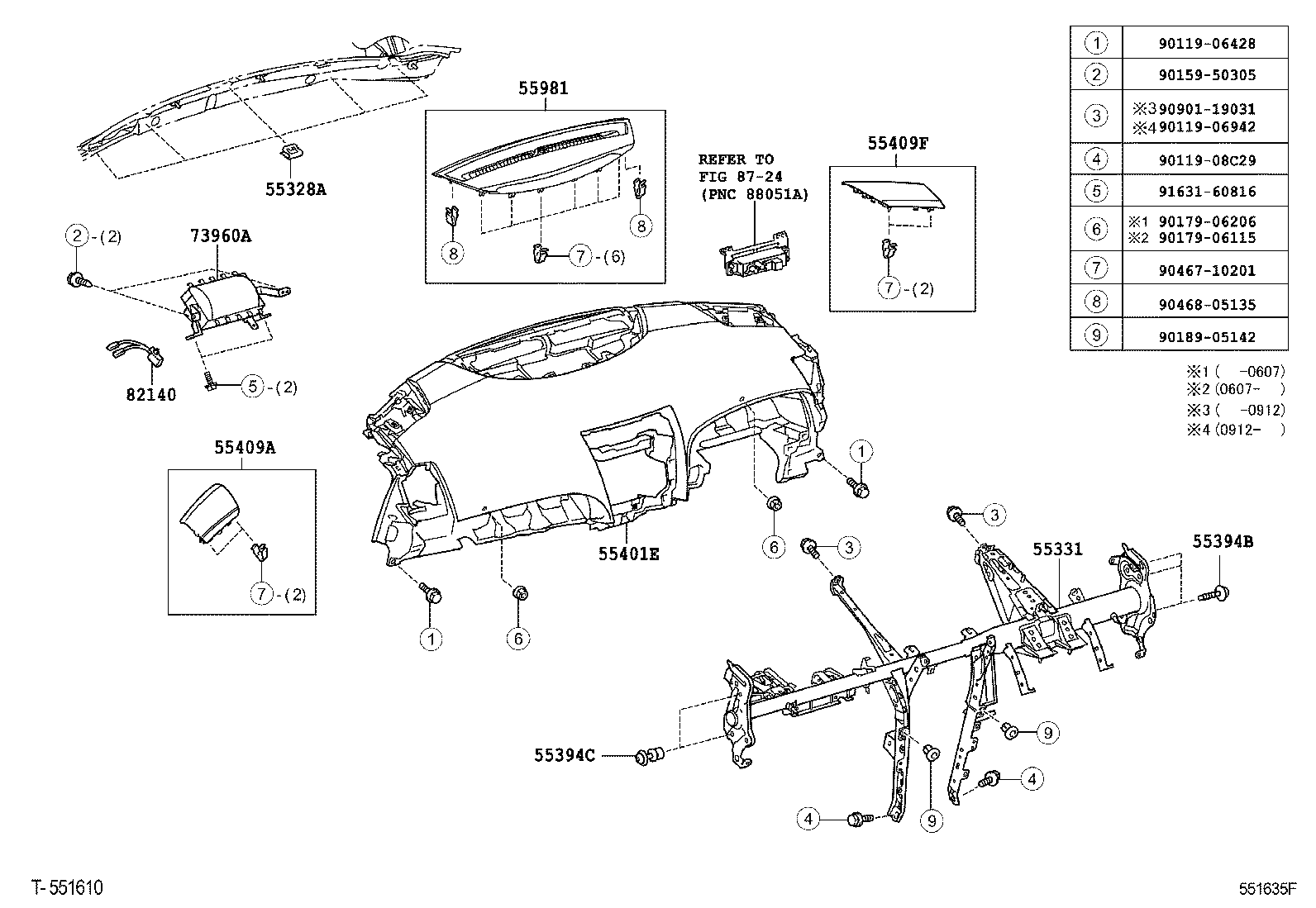 55330-33320 REINFORCEMENT, INSTRUMENT PANEL product image