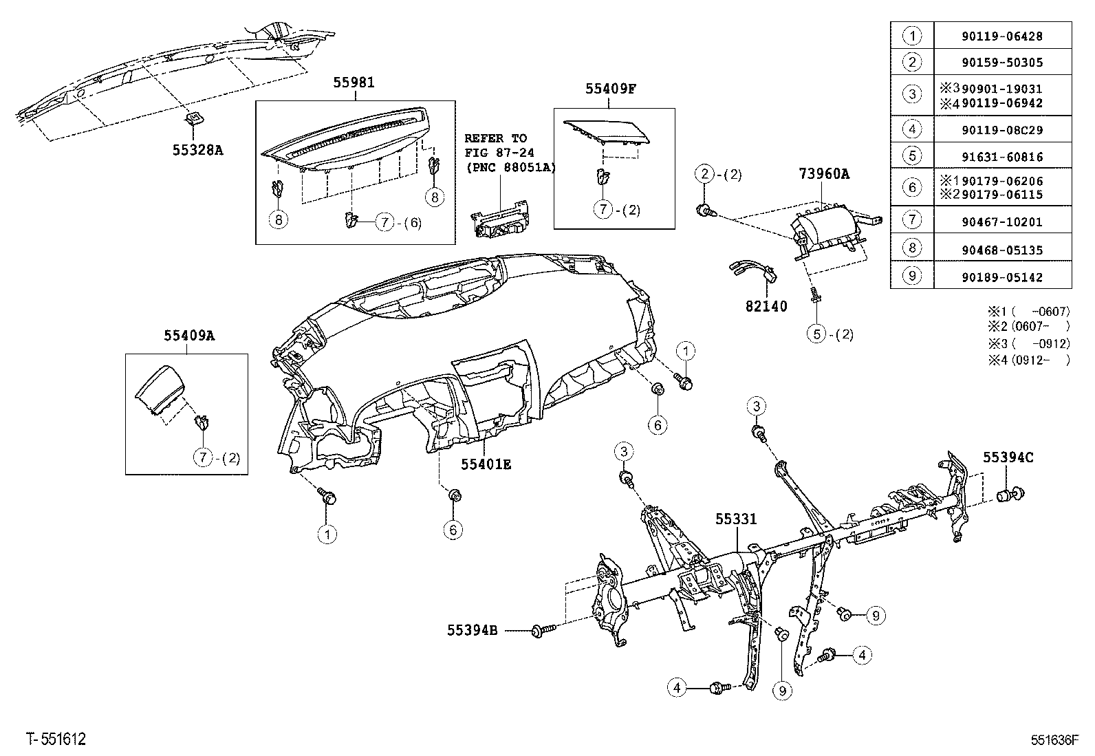 55330-33320 REINFORCEMENT, INSTRUMENT PANEL product image