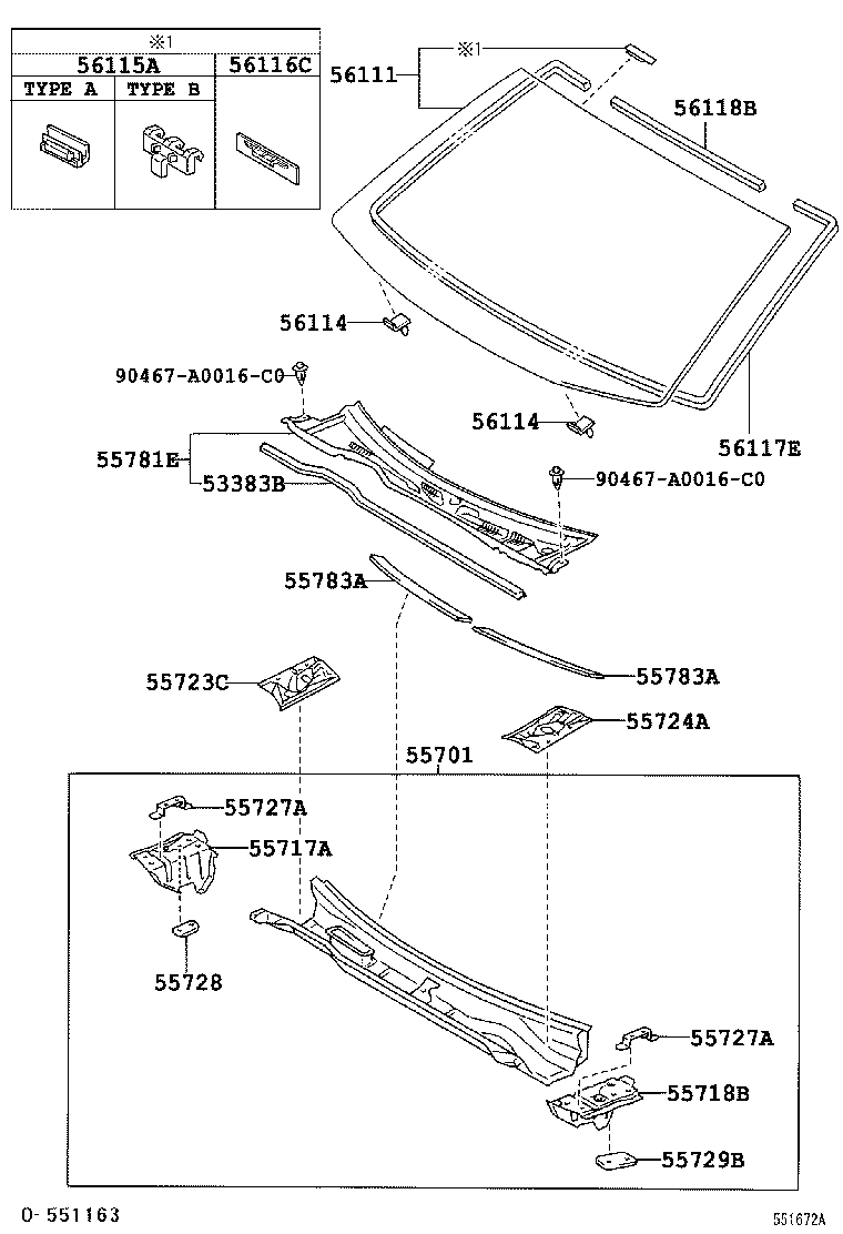 Toyota 53383-06040 SEAL, HOOD TO COWL TOP