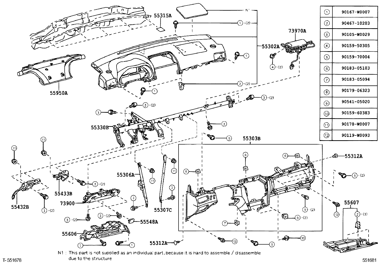 55063-05040 REGISTER SUB-ASSY, INSTRUMENT, NO.3 product image