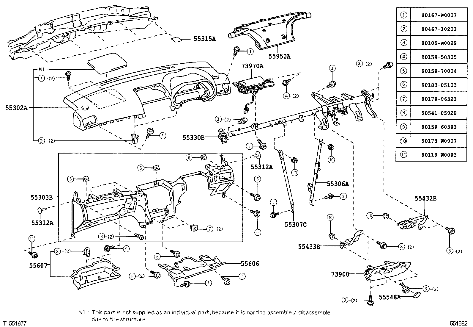 55063-05040 REGISTER SUB-ASSY, INSTRUMENT, NO.3 product image