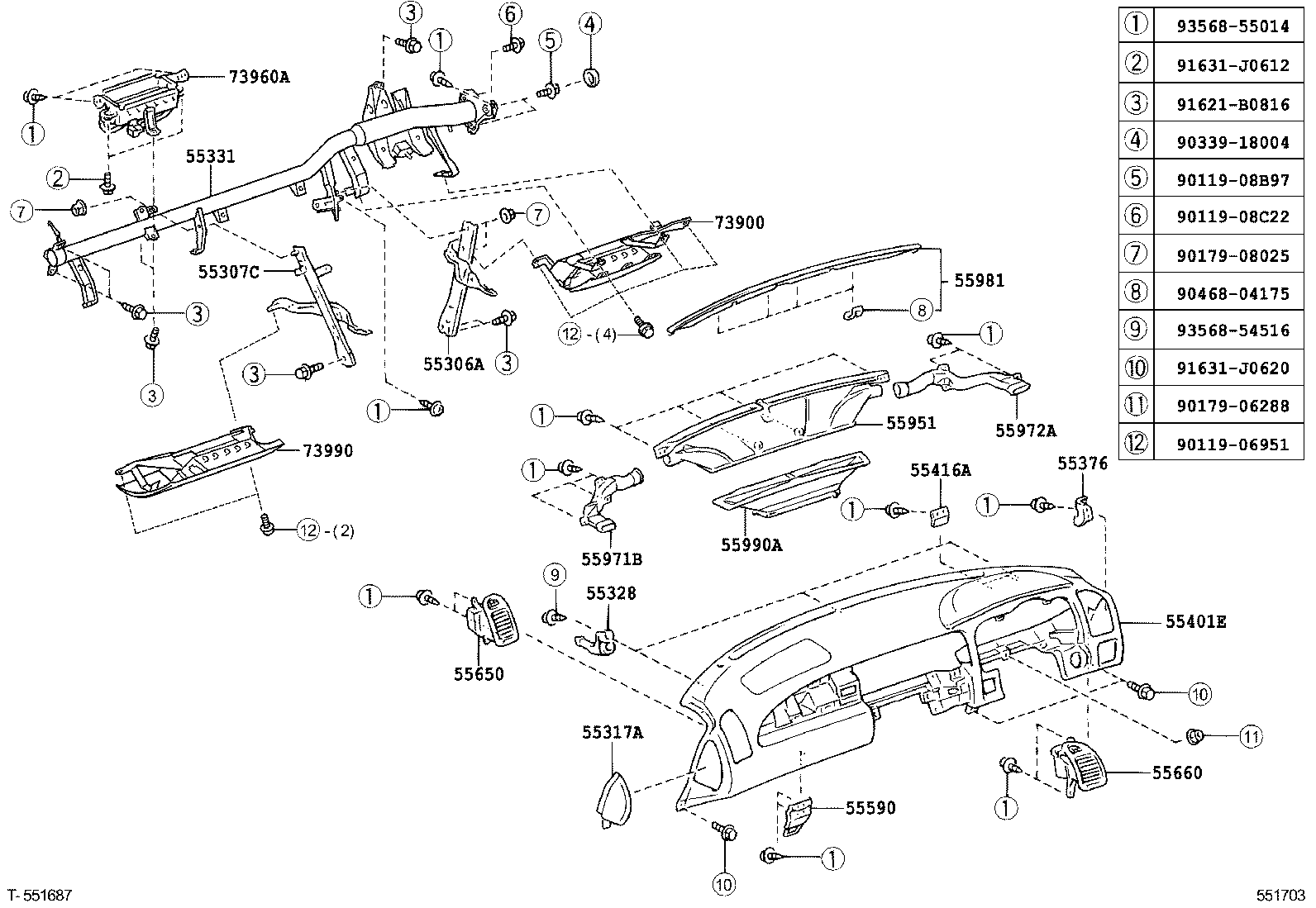 55405-24031-B0 PANEL SUB-ASSY, INSTRUMENT CLUSTER FINISH, CENTER product image