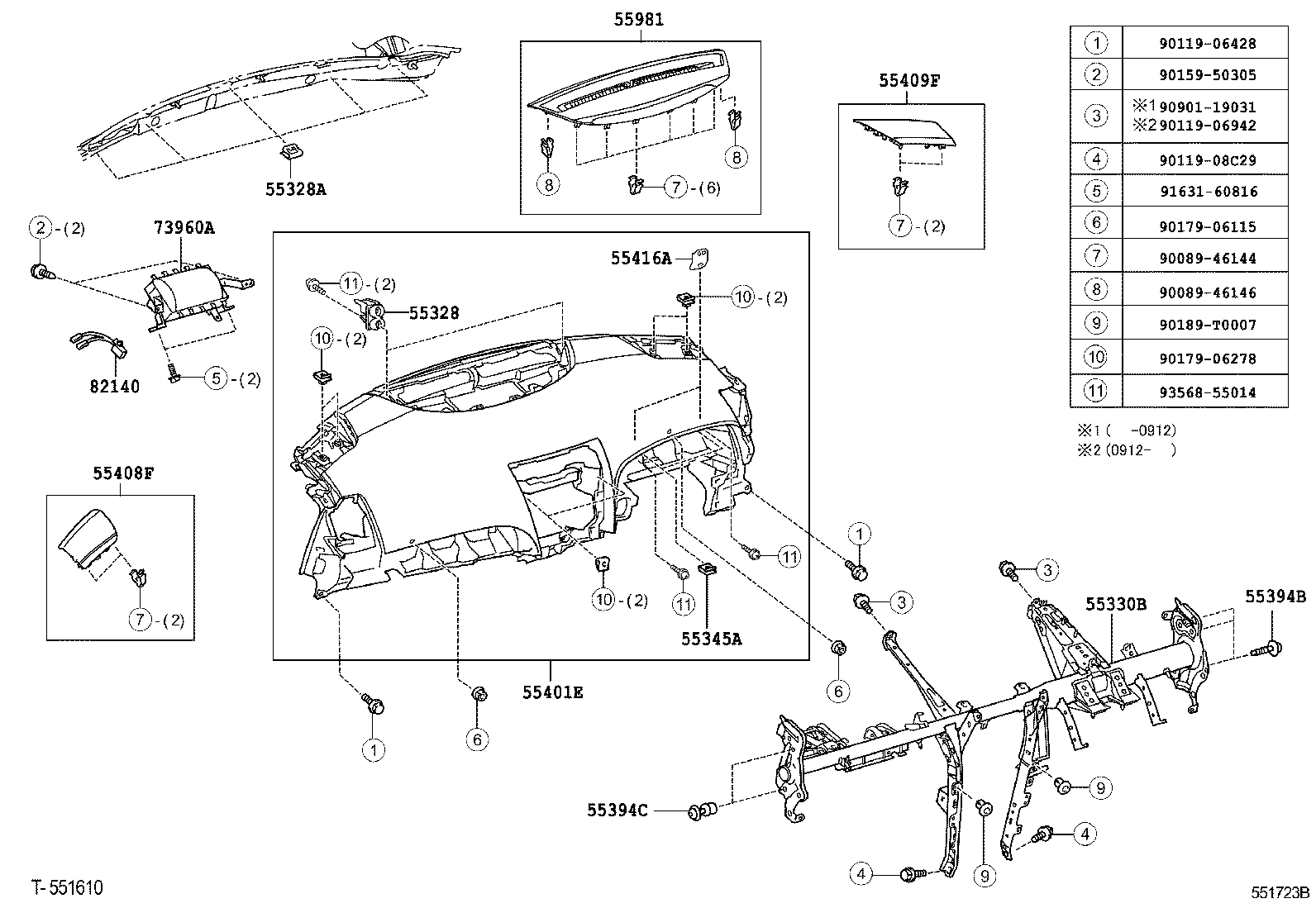 55330-06161 REINFORCEMENT ASSY, INSTRUMENT PANEL product image