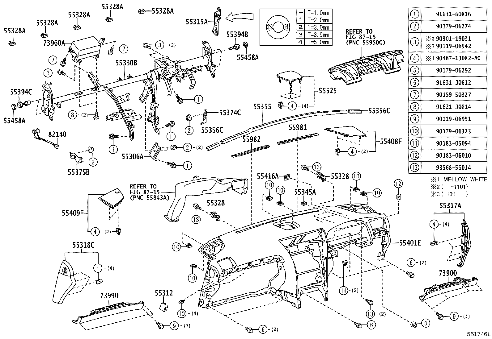 55374-50100 BRACKET, INSTRUMENT PANEL LOWER MOUNTING, NO.1 product image