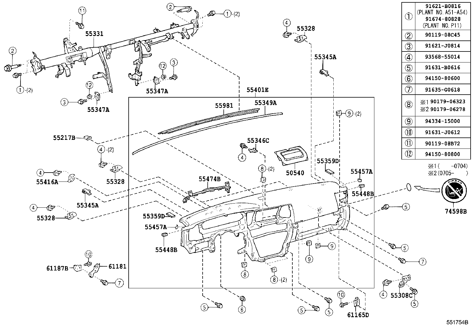 55416-35010 RETAINER, METER HOOD, NO.1 product image