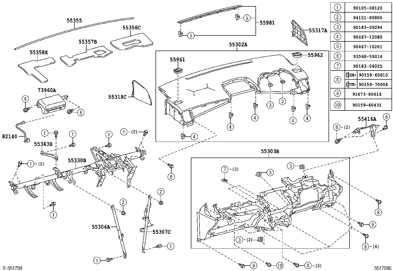 55405-12B40 PANEL SUB-ASSY, INSTRUMENT CLUSTER FINISH, CENTER product image