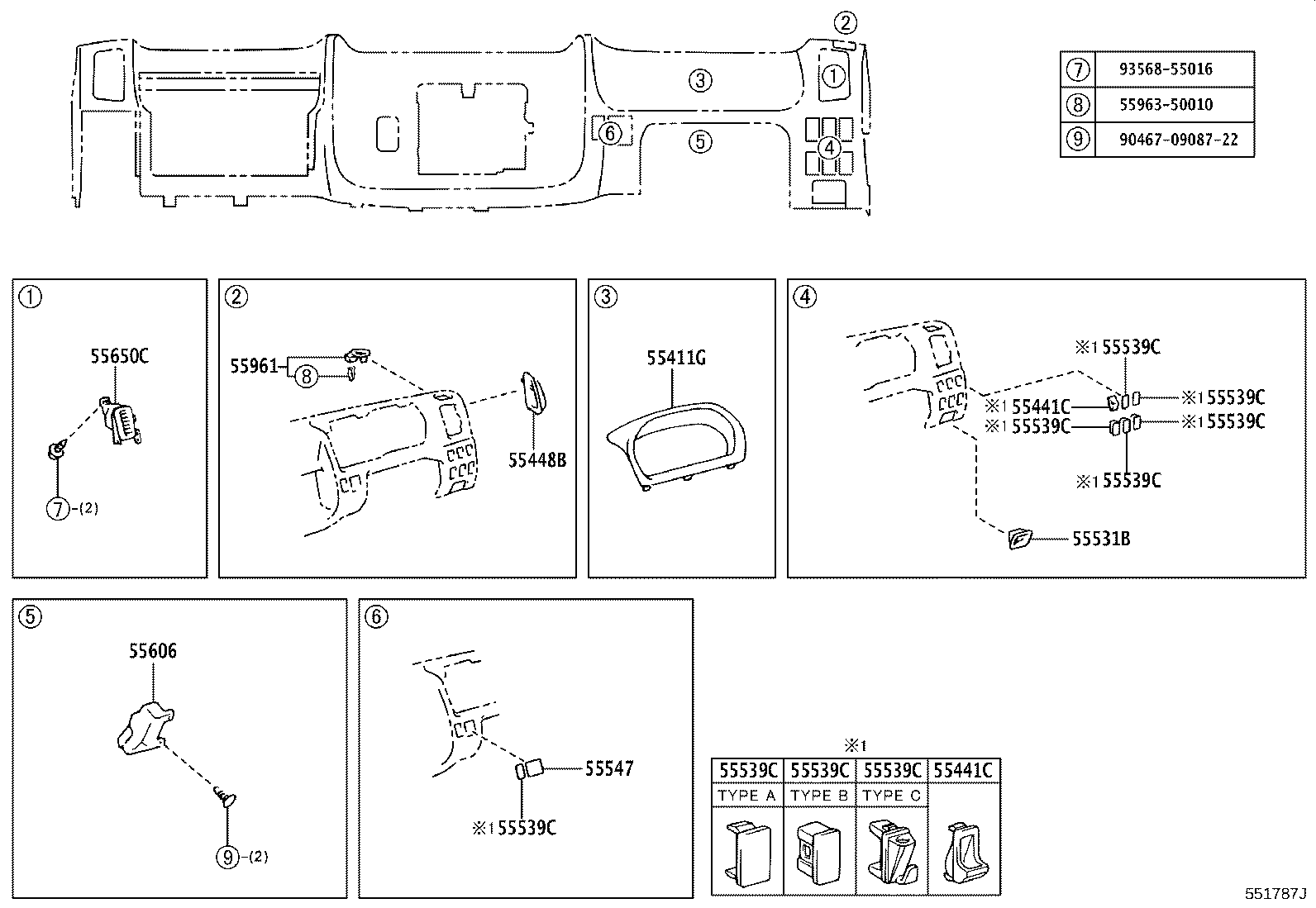 55306-37050 BRACE SUB-ASSY, INSTRUMENT PANEL, NO.1 product image