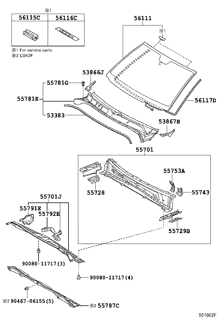 Toyota 55743-0C020 PANEL, COWL TOP OUTSIDE CORNER, RH