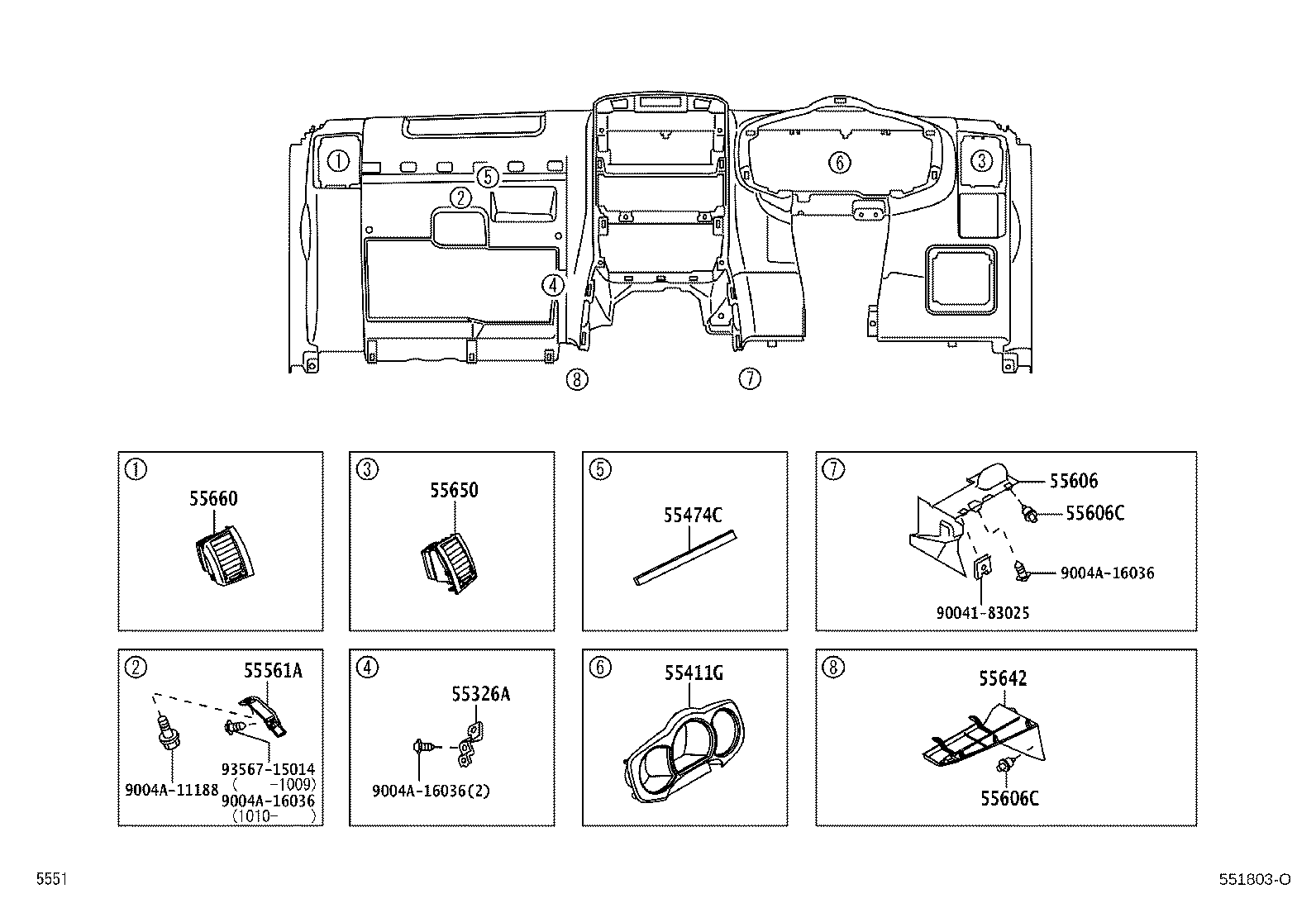 55405-BZ080 PANEL SUB-ASSY, INSTRUMENT CLUSTER FINISH, CENTER product image