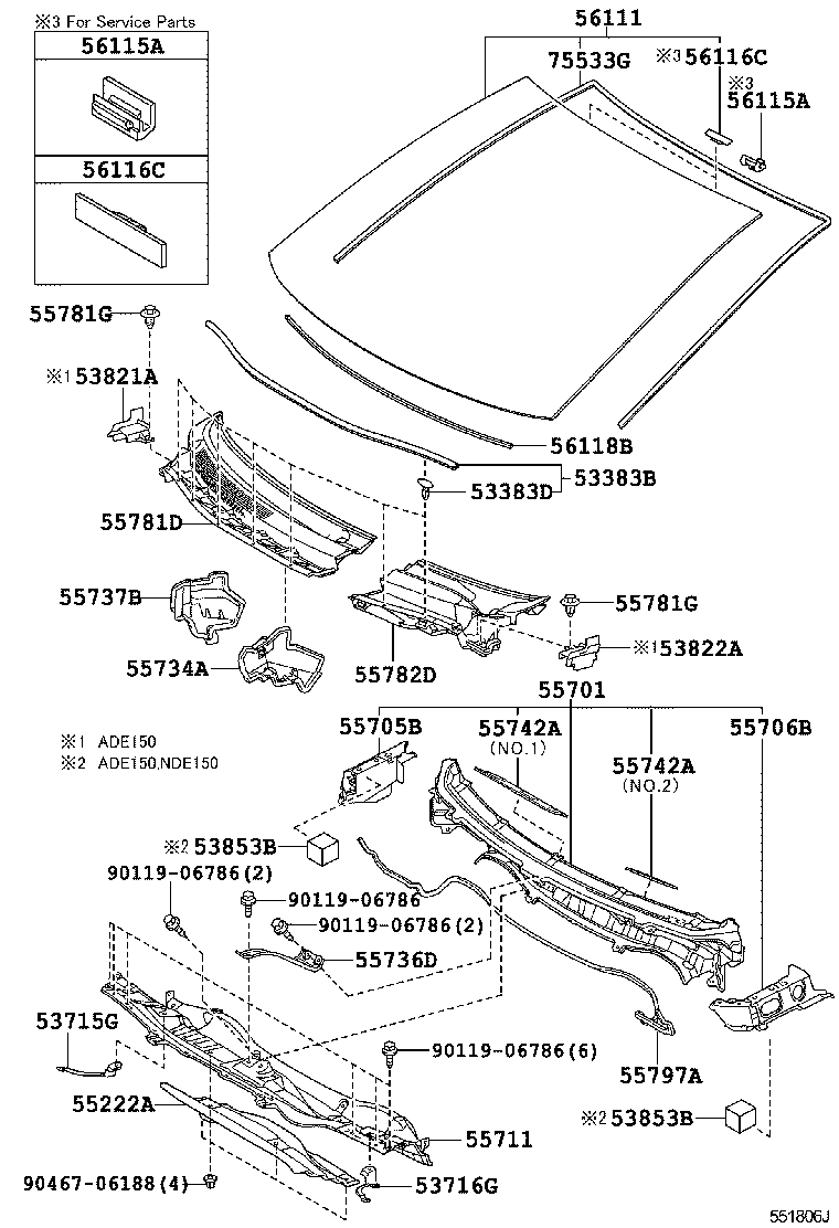 53715-12061 EXTENSION, FRONT FENDER APRON, REAR RH product image