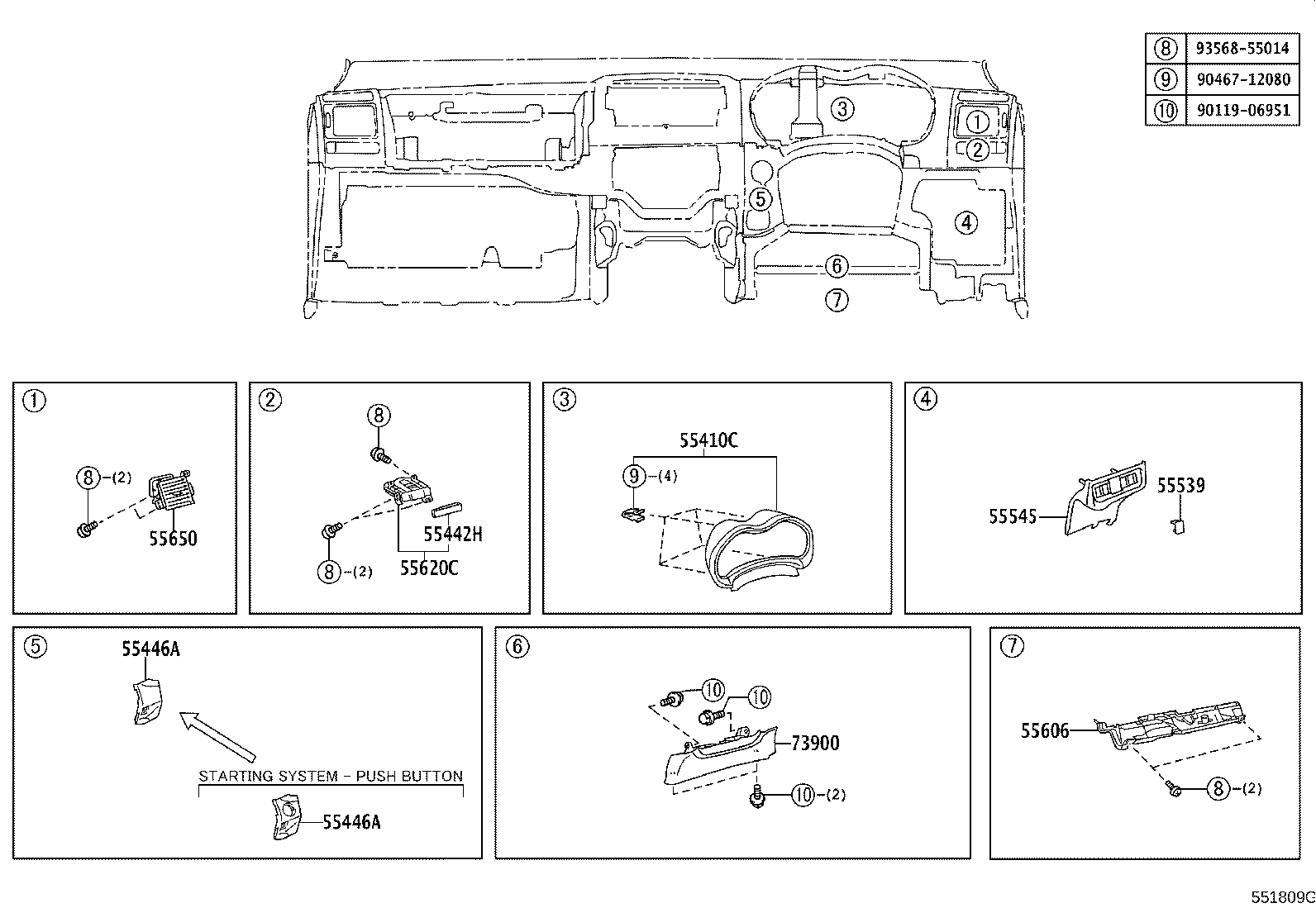 55357-12080 CUSHION, INSTRUMENT PANEL, NO.3 product image