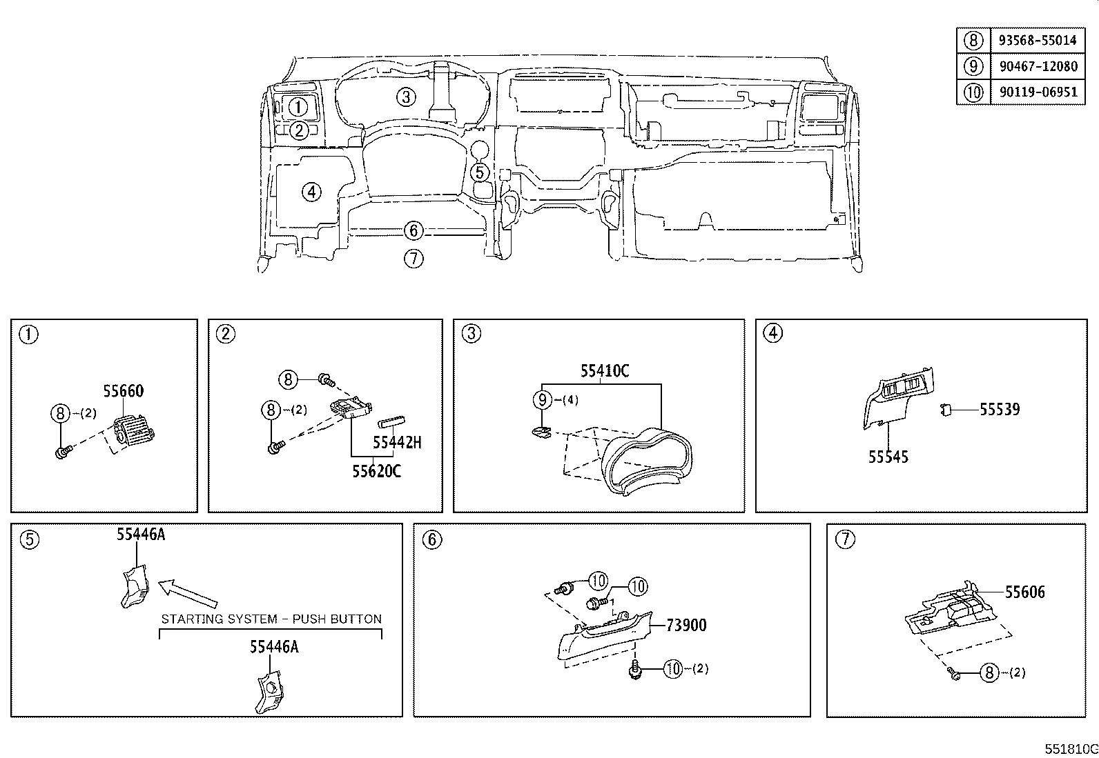 55357-12080 CUSHION, INSTRUMENT PANEL, NO.3 product image