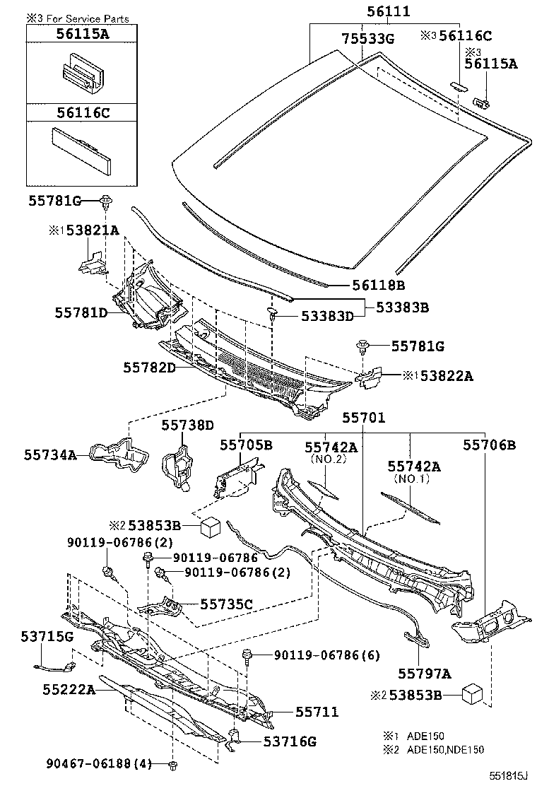 53715-12061 EXTENSION, FRONT FENDER APRON, REAR RH product image