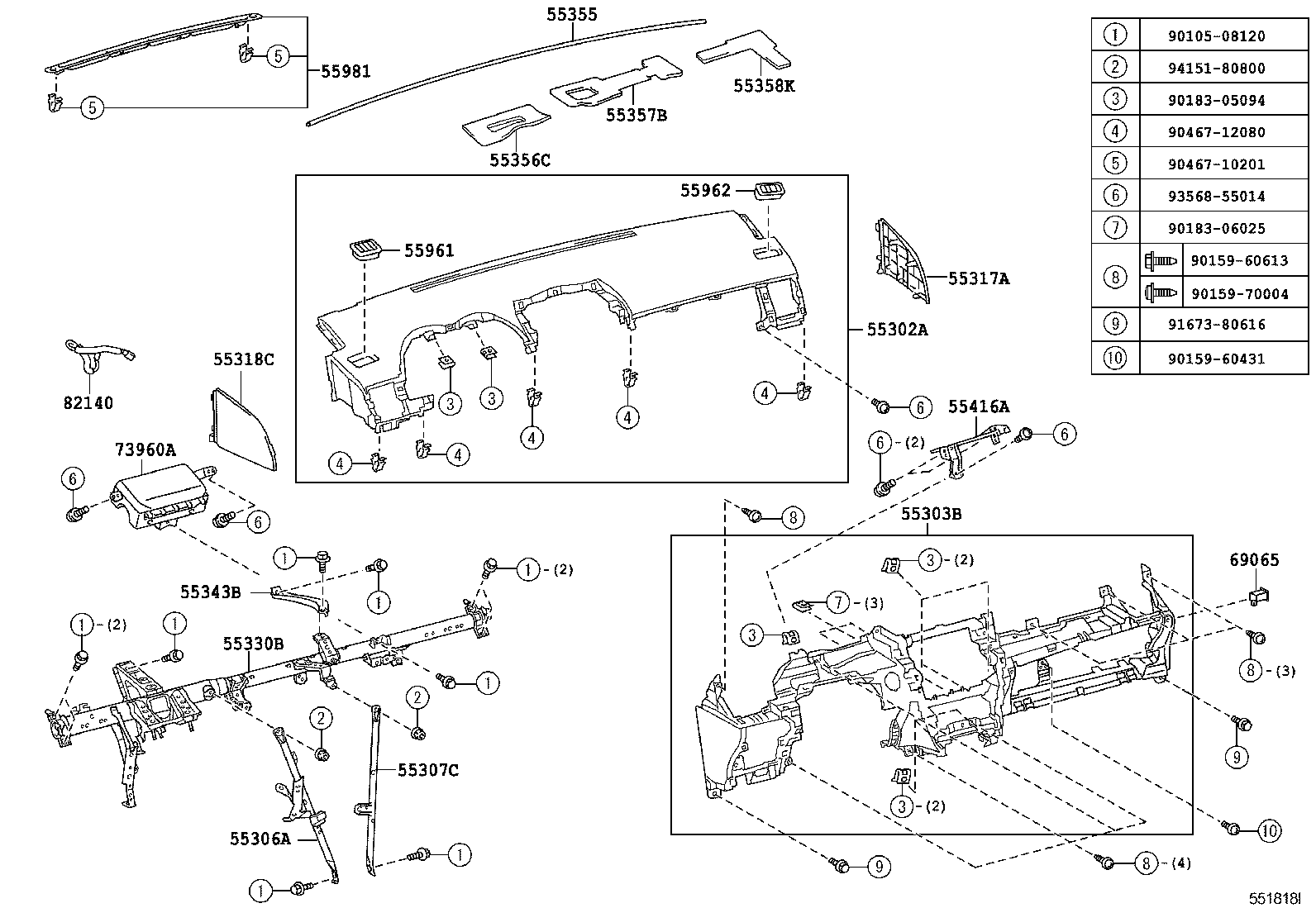 69065-42010 CYLINDER SUB-ASSY, AIR BAG CUT OFF SW product image