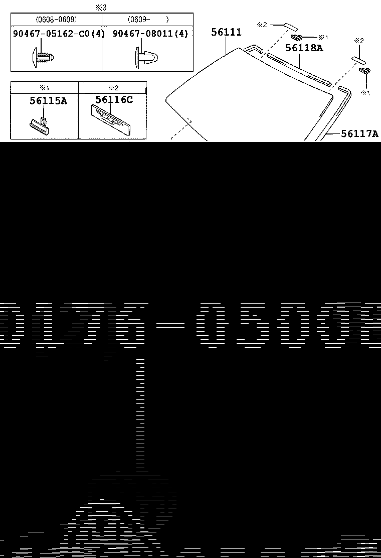 56101-48150 GLASS, WINDSHIELD product image