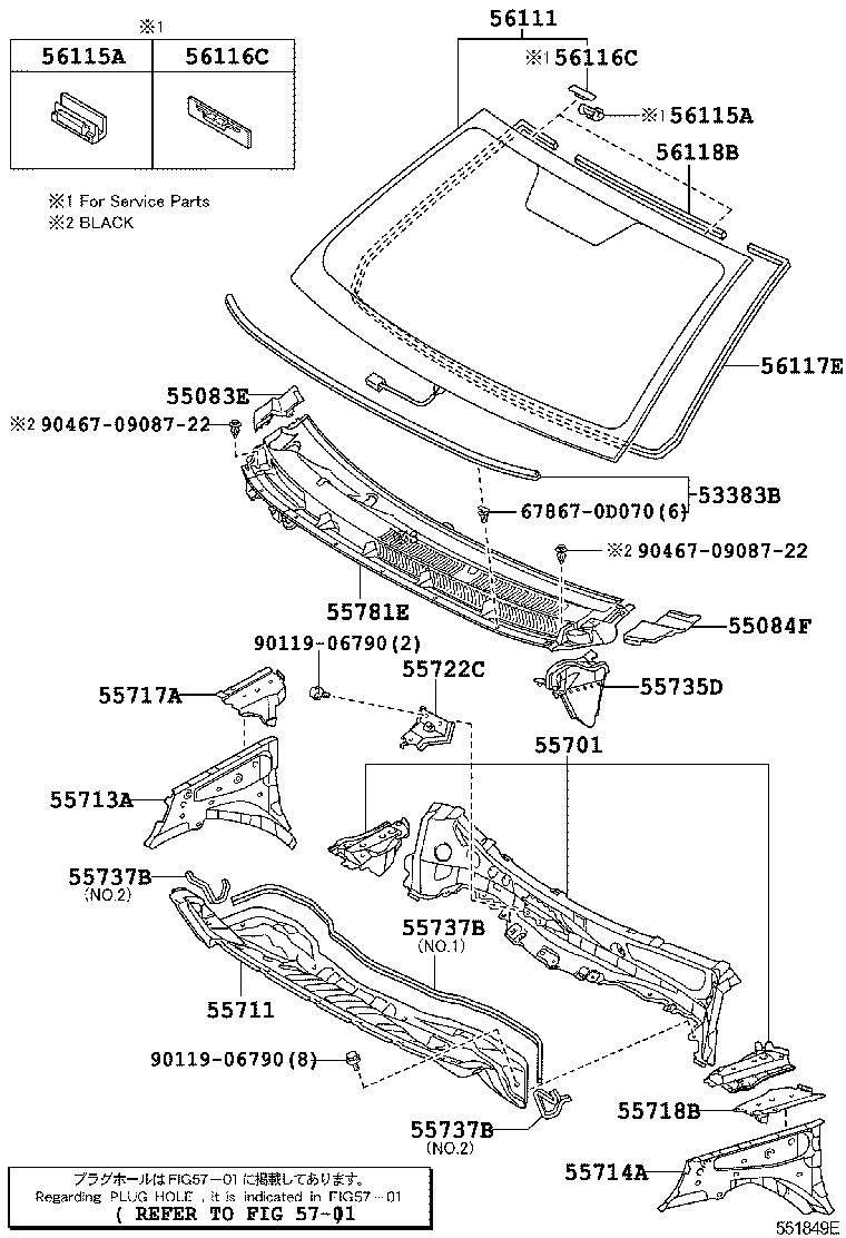 56101-0D110 GLASS, WINDSHIELD product image