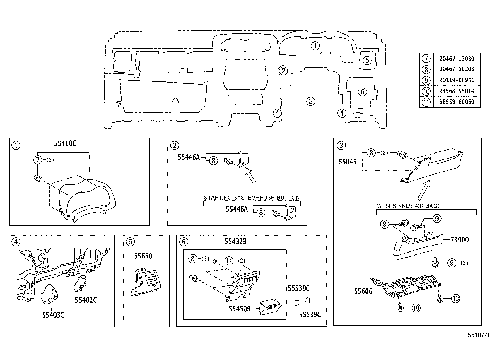 55307-12430 BRACE SUB-ASSY, INSTRUMENT PANEL, NO.2 product image