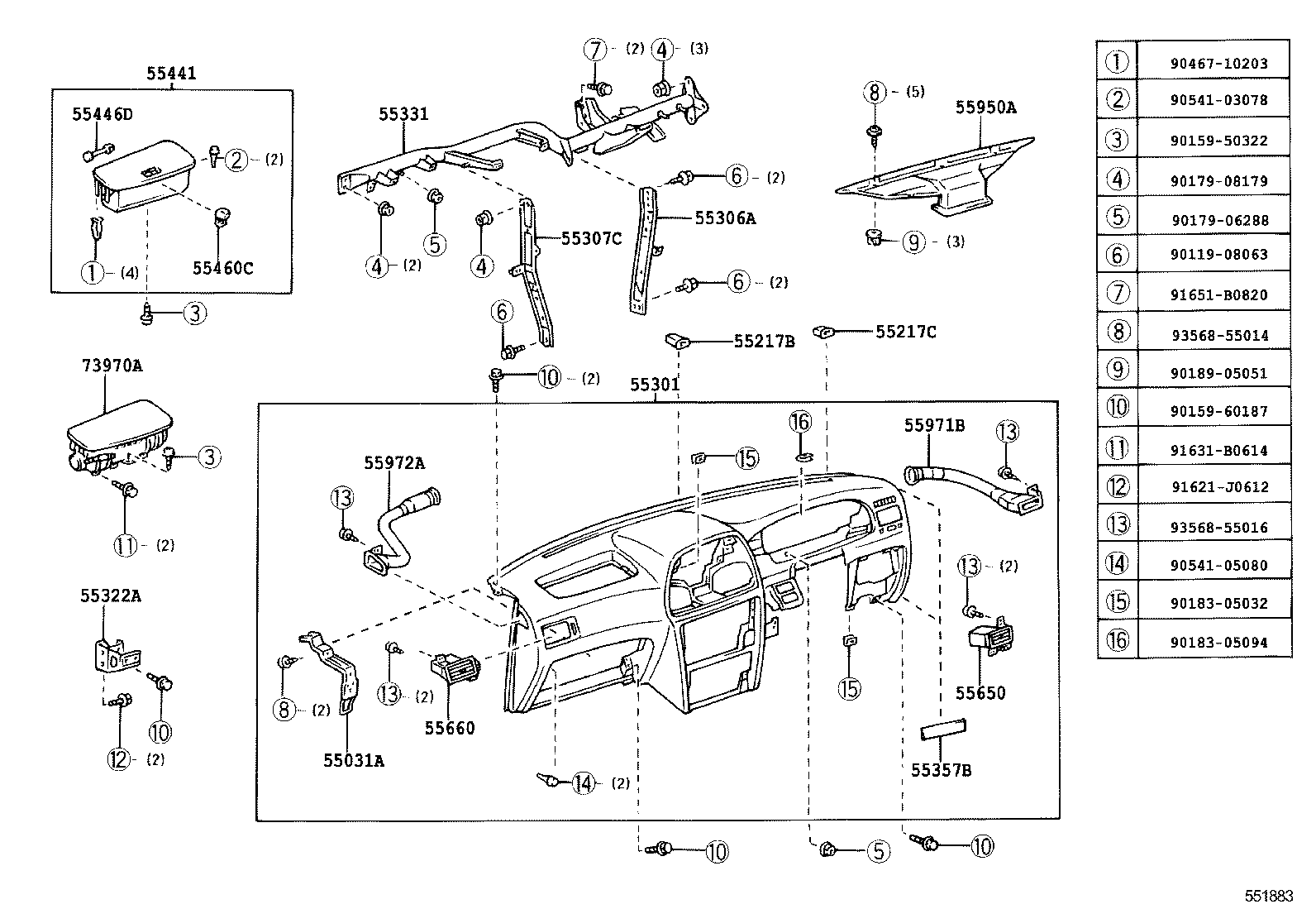 55217-28010 RETAINER, DASH PANEL SILENCER product image
