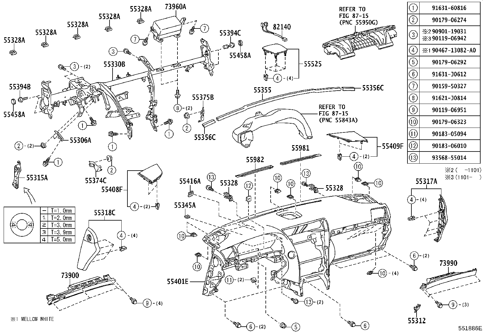 55401-50210-C4 PAD SUB-ASSY, INSTRUMENT PANEL SAFETY product image