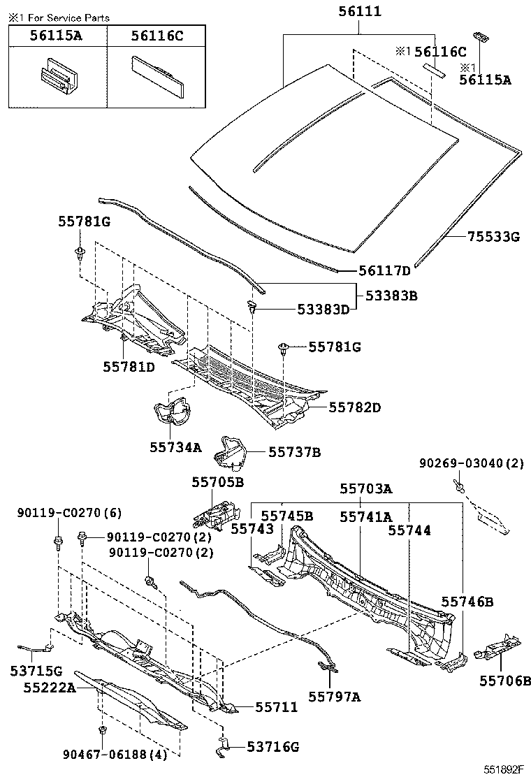 55706-02060 PANEL SUB-ASSY, COWL TOP SIDE, LH product image