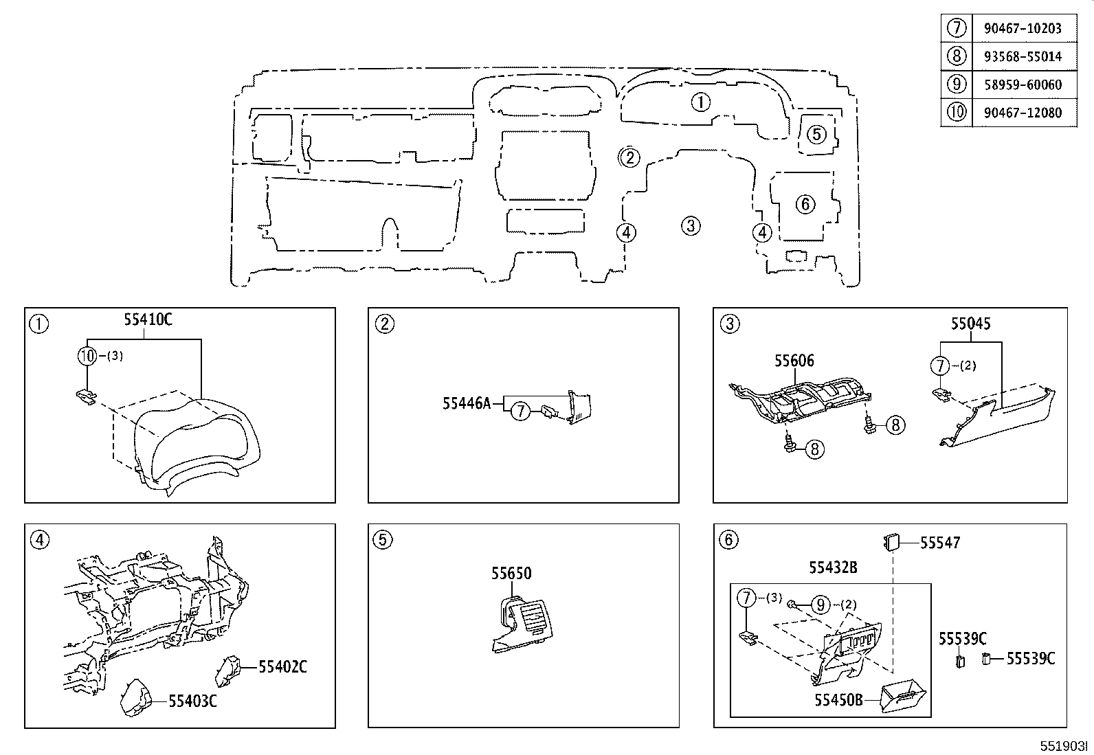 55063-12180 REGISTER SUB-ASSY, INSTRUMENT, NO.3 product image