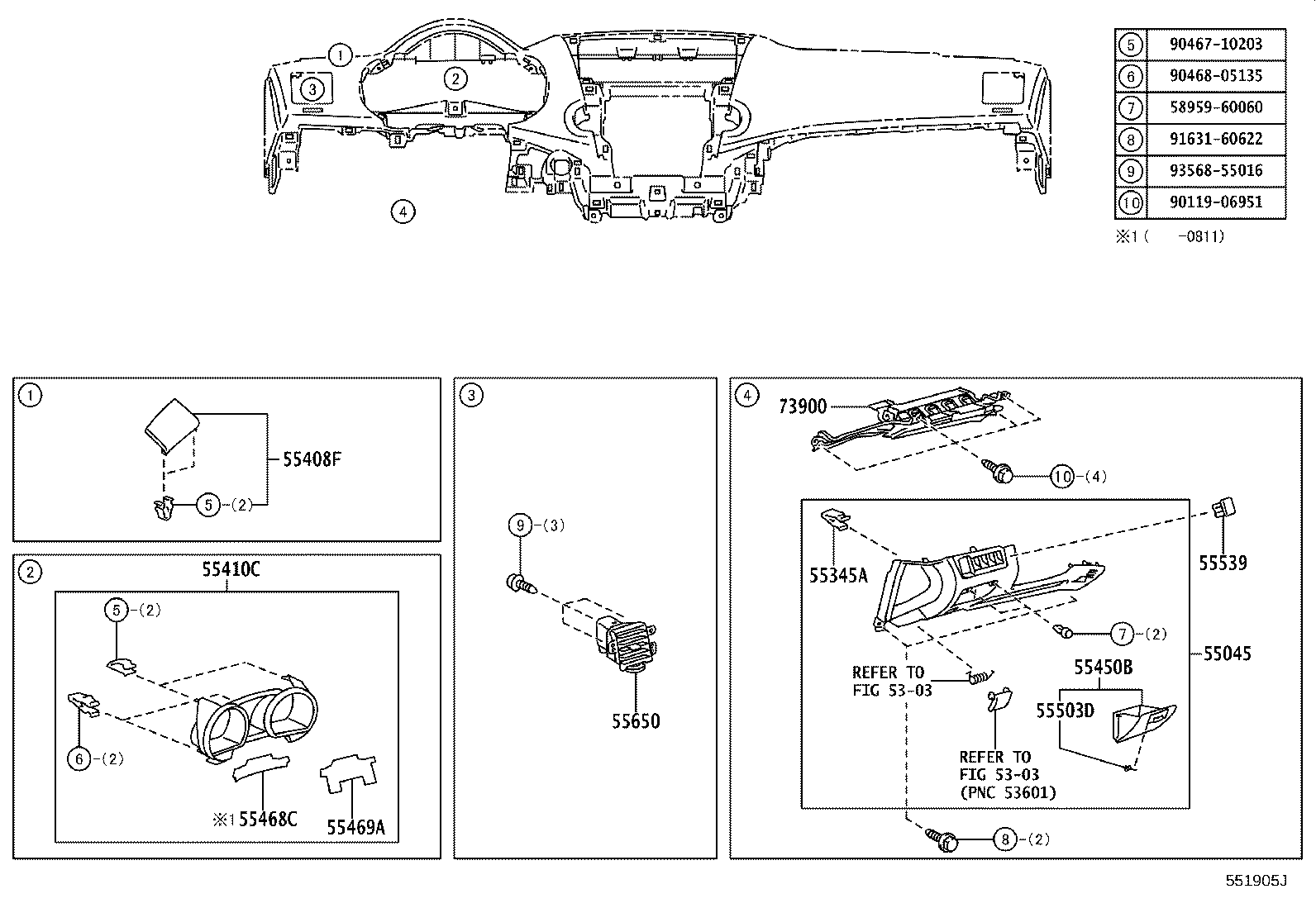 55501-48181-B0 DOOR SUB-ASSY, GLOVE COMPARTMENT product image