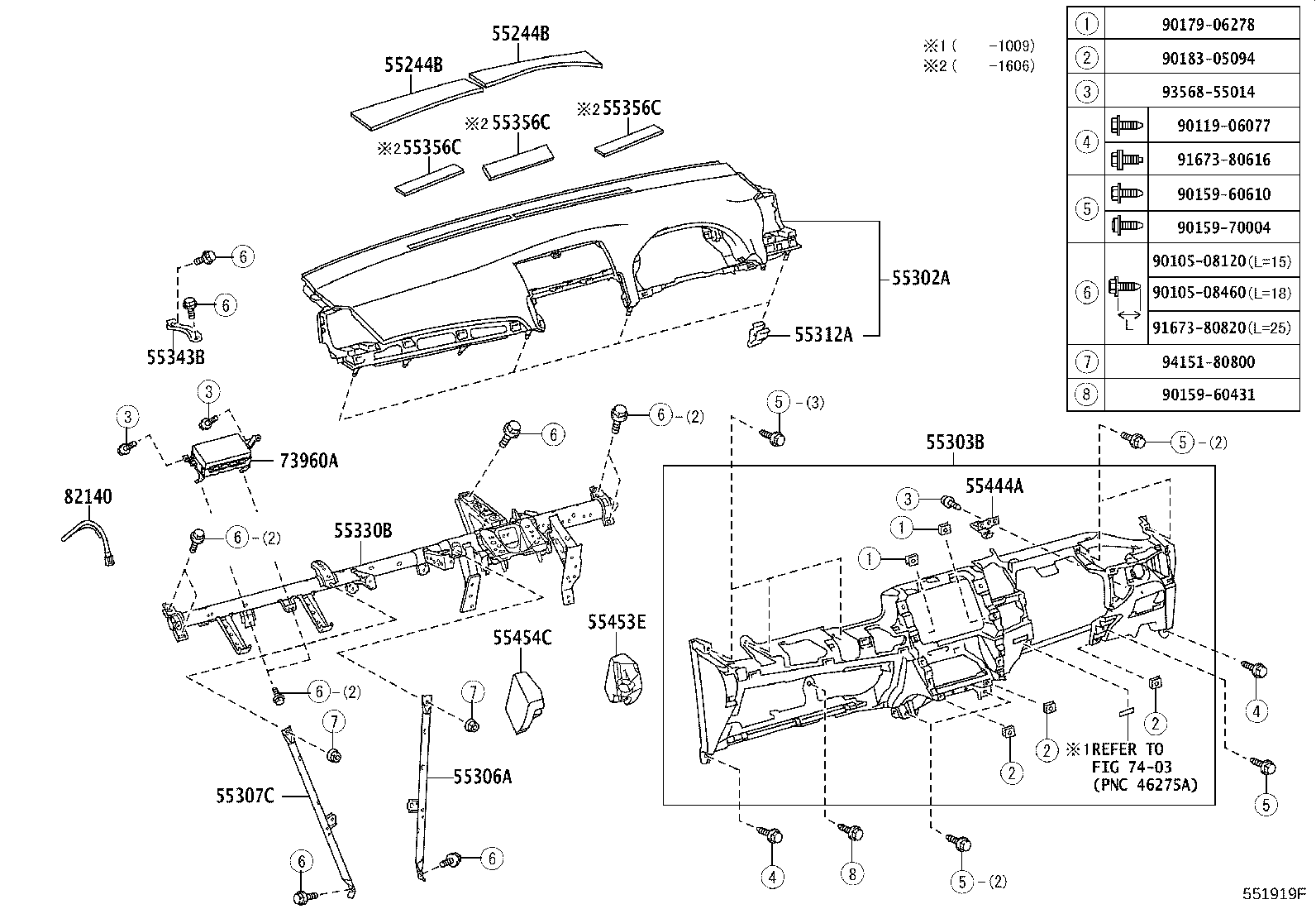 55307-20230 BRACE SUB-ASSY, INSTRUMENT PANEL, NO.2 product image