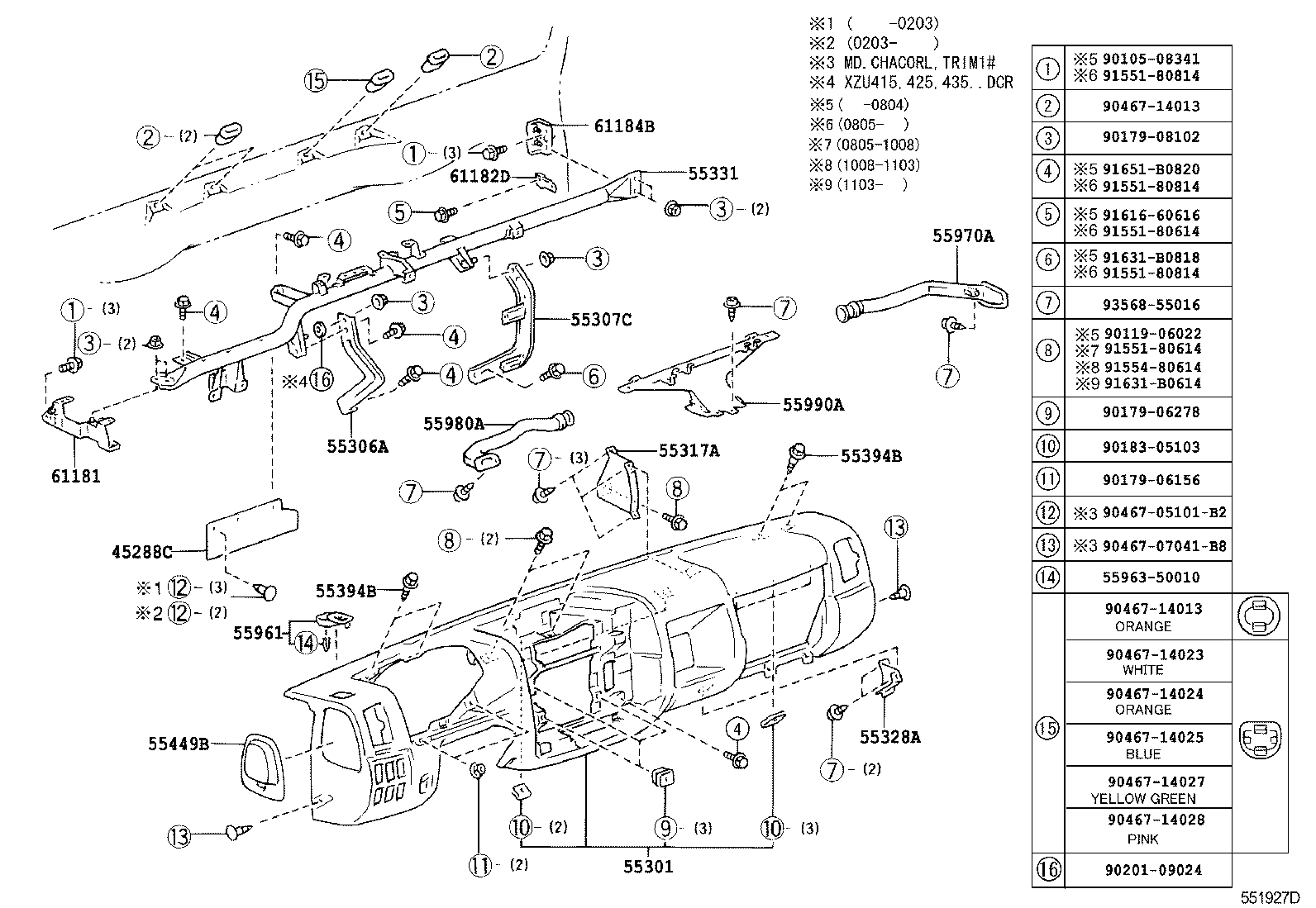55330-37101 REINFORCEMENT, INSTRUMENT PANEL product image