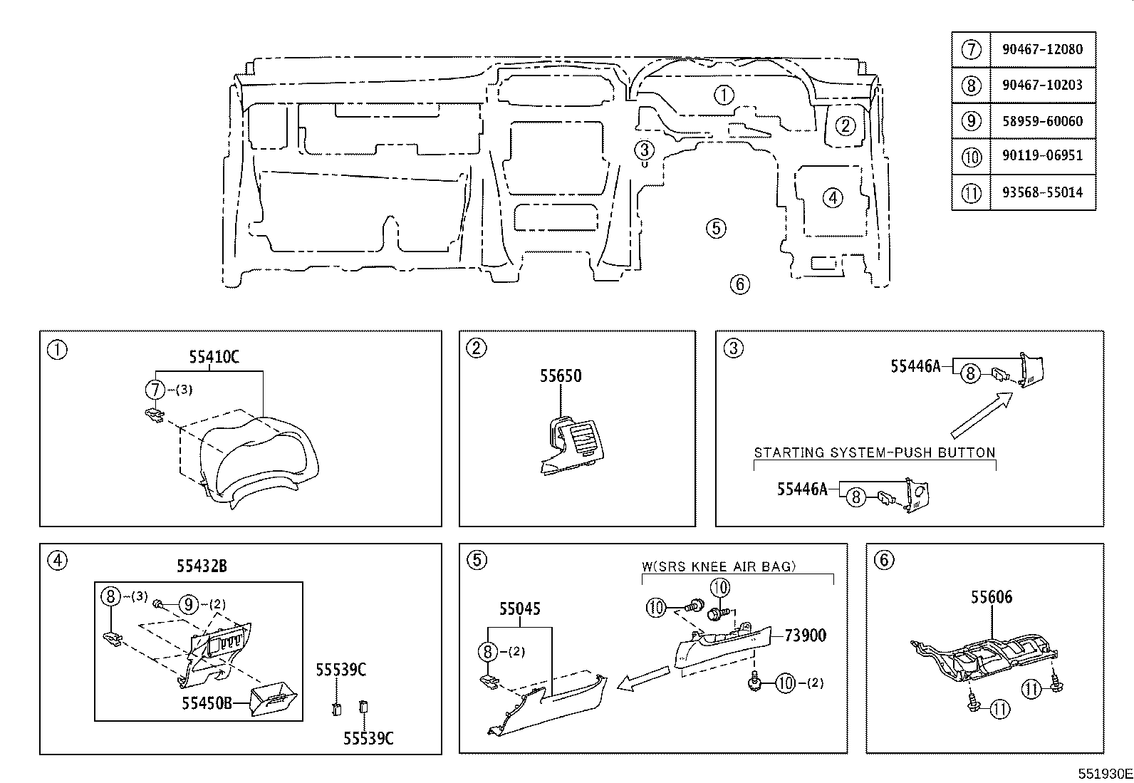 55355-02520 CUSHION, INSTRUMENT PANEL, NO.1 product image