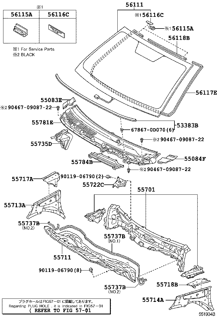 56101-0D110 GLASS, WINDSHIELD product image