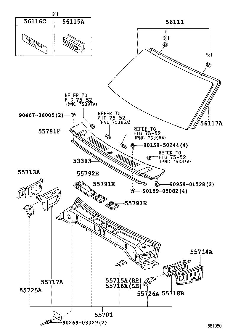 53383-60020 SEAL, HOOD TO COWL TOP product image