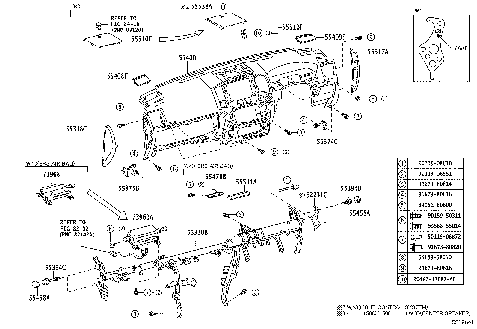 55406-60280 PANEL SUB-ASSY, INSTRUMENT CLUSTER FINISH, LOWER CENTER product image