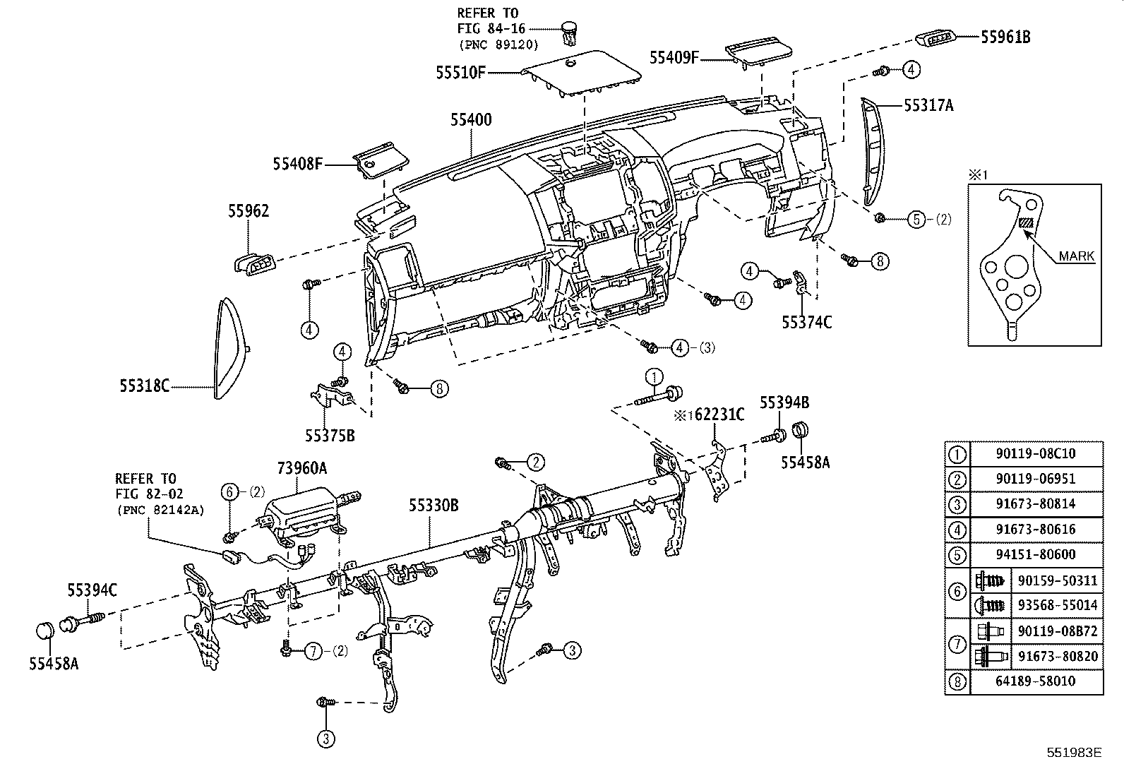 55405-60520 PANEL SUB-ASSY, INSTRUMENT CLUSTER FINISH, CENTER product image