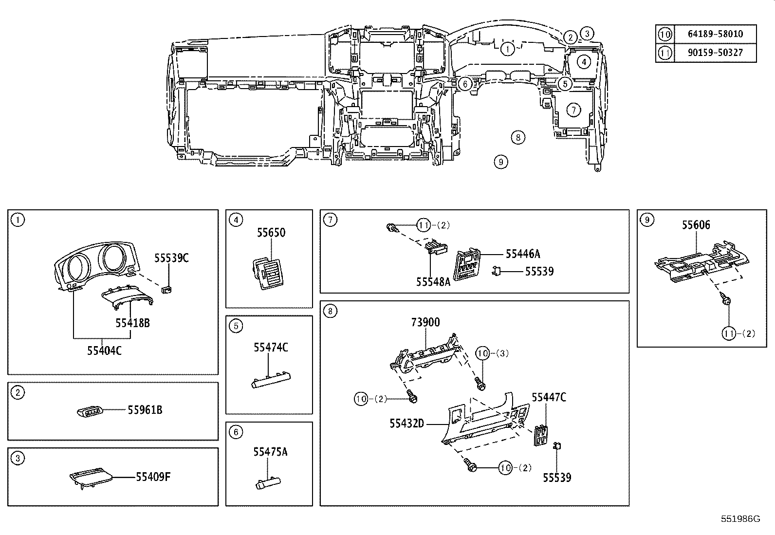 55375-60100 BRACKET, INSTRUMENT PANEL LOWER MOUNTING, NO.2 product image
