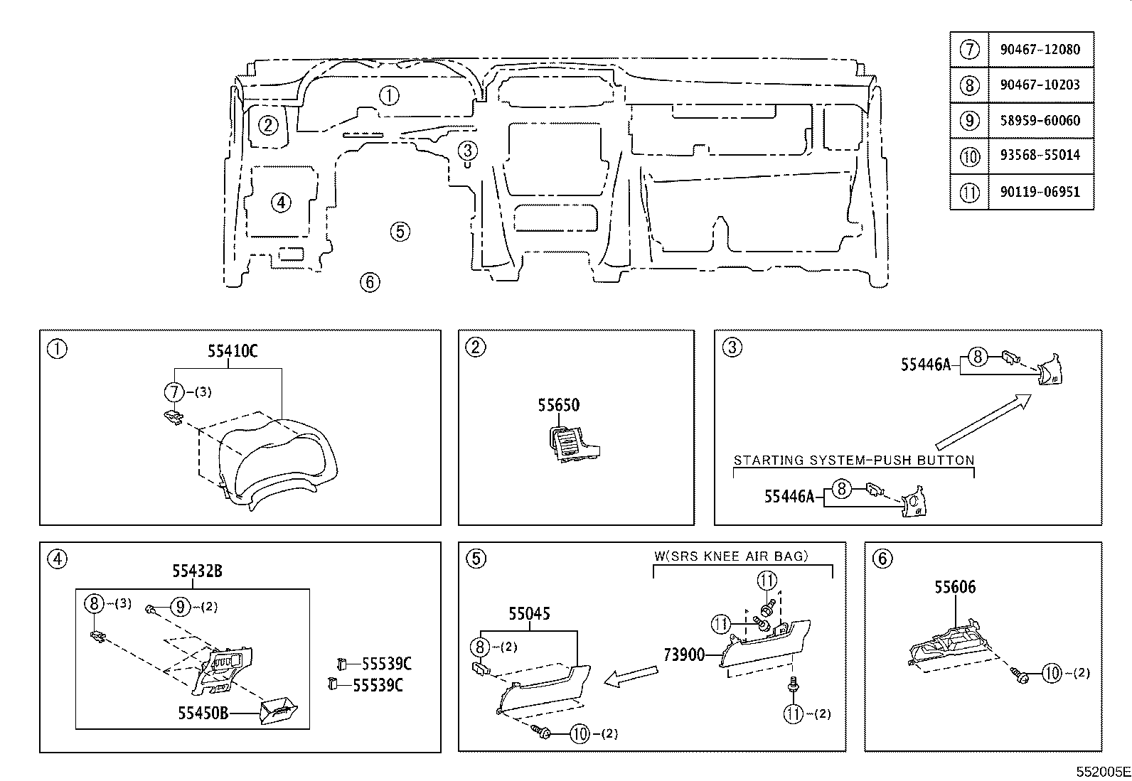 55355-02520 CUSHION, INSTRUMENT PANEL, NO.1 product image